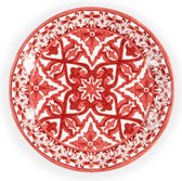 Talavera Rood - VIER borden diameter 20 cm - onbreekbaar