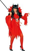 Widmann - Duivel Kostuum - Boze Duivelin Vuurheks XXL Kostuum Vrouw - Rood - Small - Halloween - Verkleedkleding