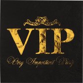 Santex VIP thema feest servetten - 10x stuks - 33 x 33 cm - papier - goud/zwart themafeest