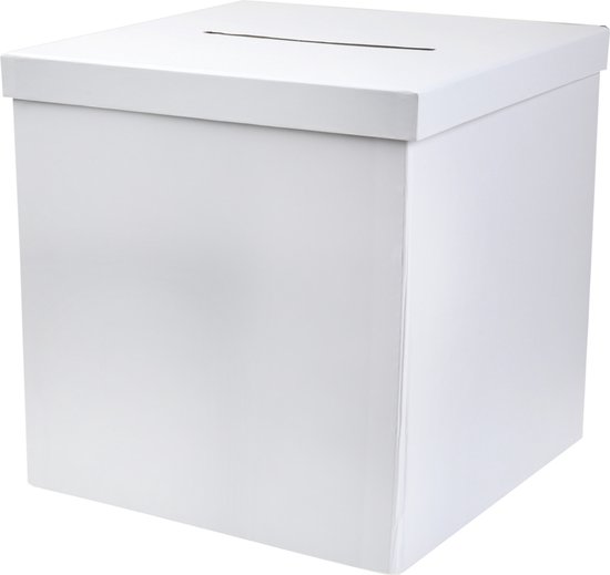 Santex Enveloppendoos basic - Bruiloft - wit - karton - 20 x 20 cm - box voor cadeau enveloppen