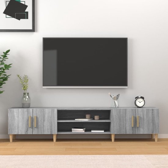 vidaXL Meuble TV Chêne Sonoma gris 180 x 31,5 x 40 cm Bois traité | bol.com