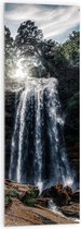 Acrylglas - Water - Waterval - Stenen - Bomen - Planten - Kleuren - 40x120 cm Foto op Acrylglas (Wanddecoratie op Acrylaat)