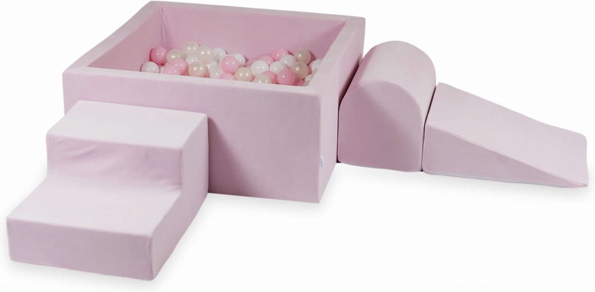 MeowBaby® Piscine Balles Pour Bébé Carré 90x90x40cm, Coton, Rose