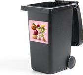 Container sticker Fruit - Groenten die nog niet gekookt zijn Klikosticker - 40x40 cm - kliko sticker - weerbestendige containersticker