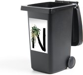 Container sticker Jungle waterverf Letters - CM - Jungle letter N Klikosticker - 40x60 cm - kliko sticker - weerbestendige containersticker
