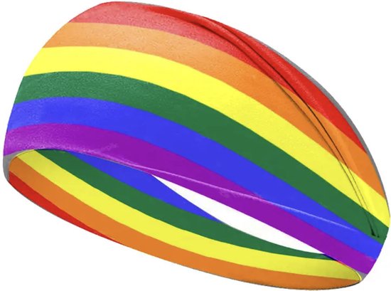 GoedeDoelen.Shop | Hoofdband Regenboog | Bandana | Pride | Sportband | Statement | Unisex | Rainbow | Gelijkheid | Love Is Love | One Size | Regenboog