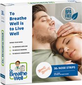 Dr. Breathe Well - Pansements nasaux - Pansements anti Snurk - 30 bandelettes nasales - Taille 43 mm petit/moyen - Adhésif puissant - Facile à enlever - Simply le bon choix !