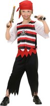 Widmann - Piraat & Viking Kostuum - Piraat Jongen Kapitein Stoppel Kostuum - Rood, Zwart - Maat 140 - Carnavalskleding - Verkleedkleding