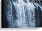 Canvas - Waterval - Water - Stenen - Rots - Wit - 40x30 cm Foto op Canvas Schilderij (Wanddecoratie op Canvas)