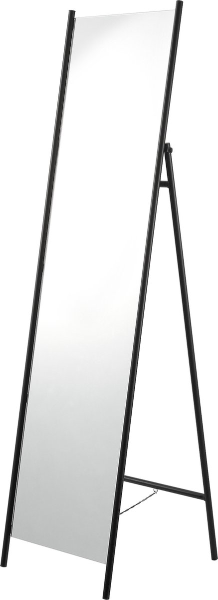 en.casa Spiegel vrijstaand Martano 160x42,5x48,5 cm zwart