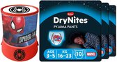 DryNites Luierbroekjes Boy 3-5 jaar Voordeelbox + Gratis Spiderman Led Projector Lamp Pakket