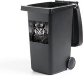 Autocollant pour conteneur Vogel - Hibou - Portrait - Zwart - Wit - 40x40 cm - Autocollant Kliko