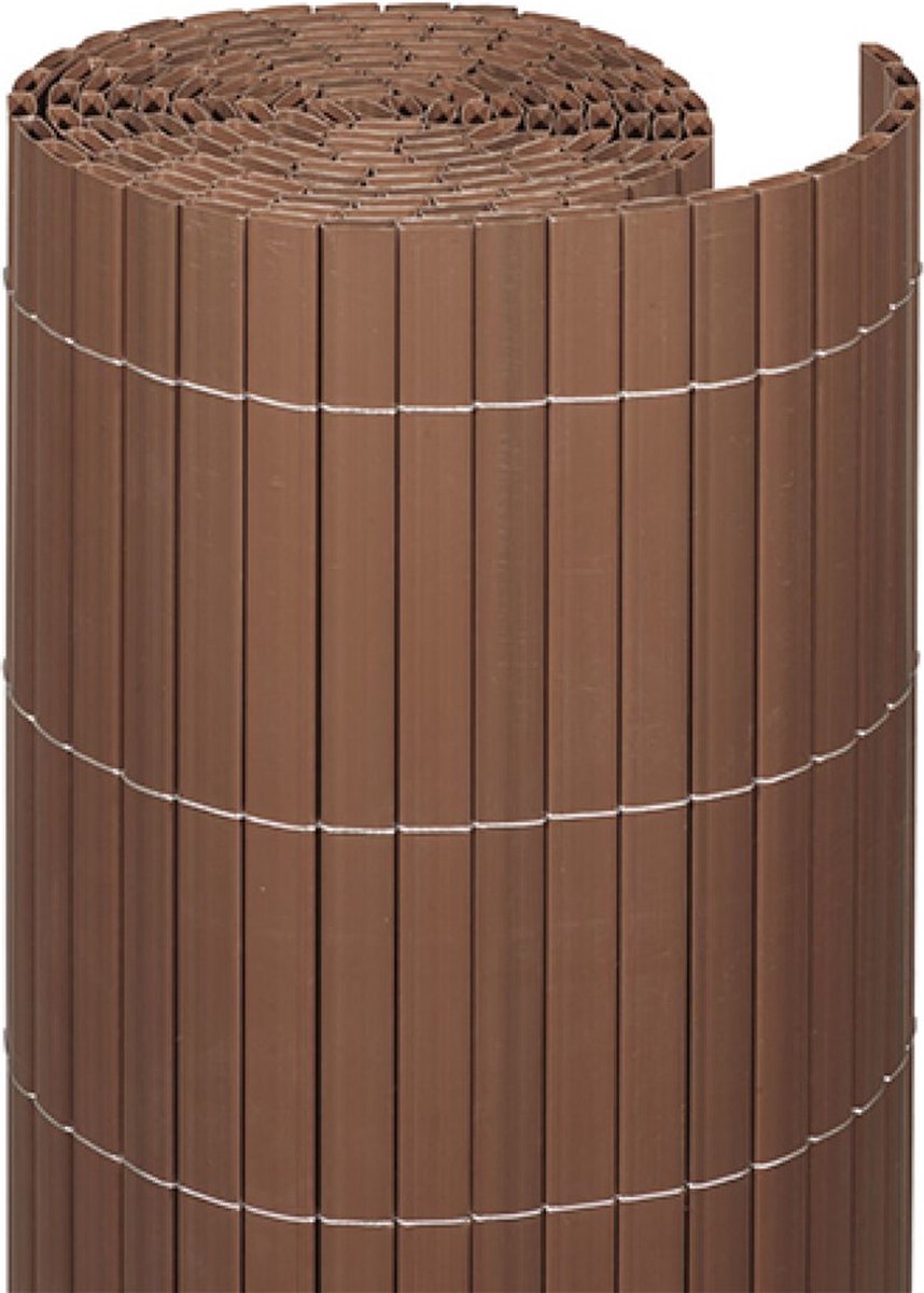 Videx Tuinscherm PVC Walnoot 180x300 cm - Eenvoudige montage en onderhoudsvrij - Hoogwaardig PVC