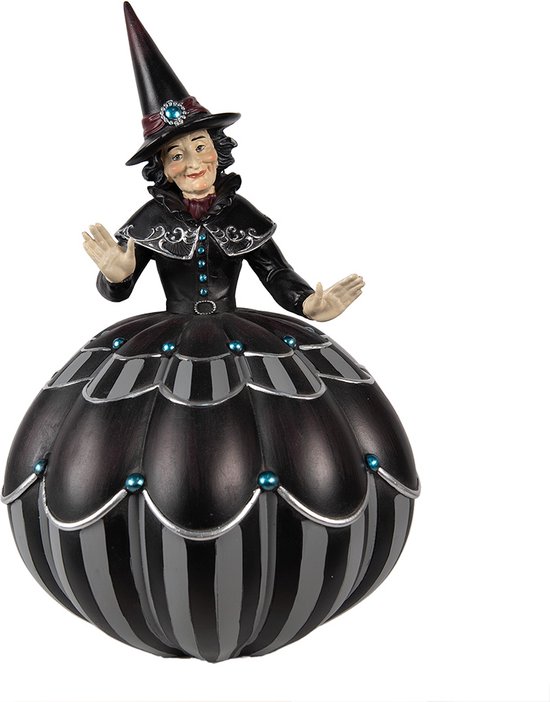 Clayre & Eef Décoration d'Halloween Sorcière 26 cm Noir Polyrésine