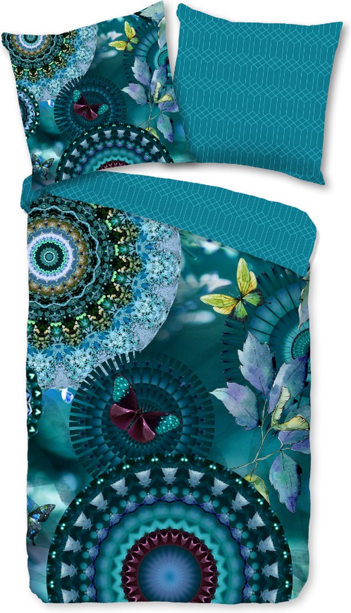 Luxury Collectie Quilt Blue Ribbon Bedlinnen Satijn Katoen Met Print