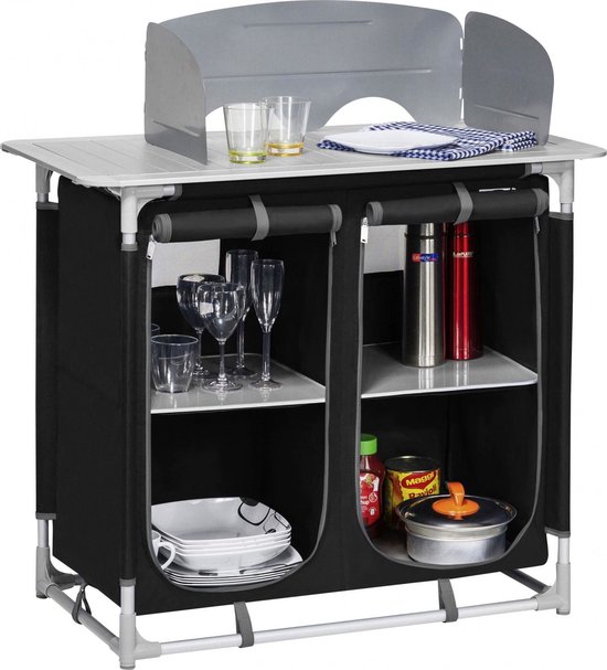 Armoire De Camping VEVOR – Pliable, Aluminium, Avec Pare-brise Et Table D'appoint – Neuve