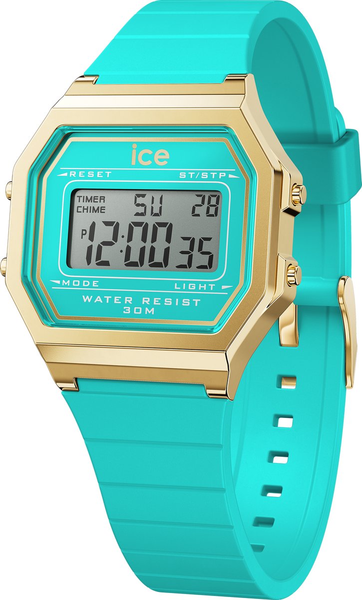 Ice Watch ICE digit retro - Blue curacao 022055 Horloge - Siliconen - Blauw - Ø 33 mm