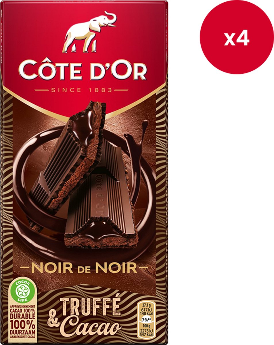 Chocolat belge Côte d'or - Tablette Côte d'Or noir 46% de cacao 400gr