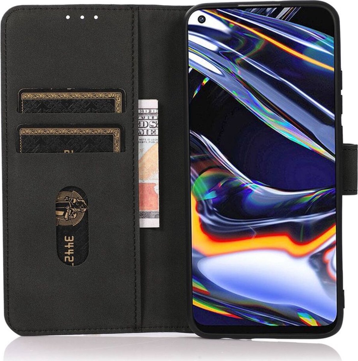 KHAZNEH Motorola Edge 40 5G Retro Wallet Book Case Zwart