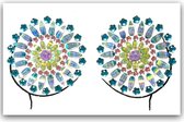Festival Body Jewels Diamond Aqua Circles [Dots Strass Steentjes met zelfklevend Plaklaag - Sticker Diamantjes voor Lichaam en Gezicht - Festival tattoo set outfit diamand glitter - Juwelen Face Glitterstiften tattoos kinderen]