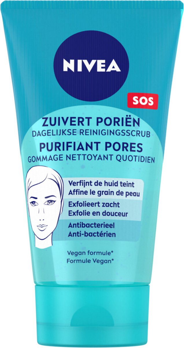 NIVEA Dagelijkse Reiniging Gezichtsscrub - 3 x 150 ml - Voordeelverpakking