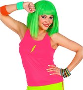 Widmann - Jaren 80 & 90 Kostuum - Tanktop Neon Roze Vrouw - Roze - One Size - Carnavalskleding - Verkleedkleding