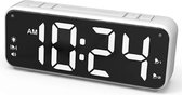 MORIC F1090 - Digitale wekker - Dual Alarm Grote Cijfers Grote Knoppen - Slaapkamer Klok - Wit