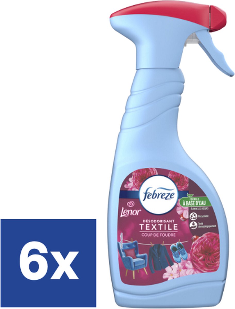 Febreze Textile Freshener Spray - Antibactérien - Fraîcheur matinale - 2x  500ml 