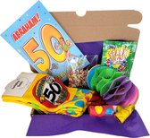 Cadeau box – Abraham – 50 jaar - Verrassing Pakket – Gif box – Grappig - Cadeau voor vrouw man – Kado – Sokken - Verjaardag cadeau – Geschenkdoos - 50 jarig feest - – Maat 41-45