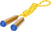 Springtouw - met kunststof handvatten - geel/oranje/goud - 210 cm - speelgoed