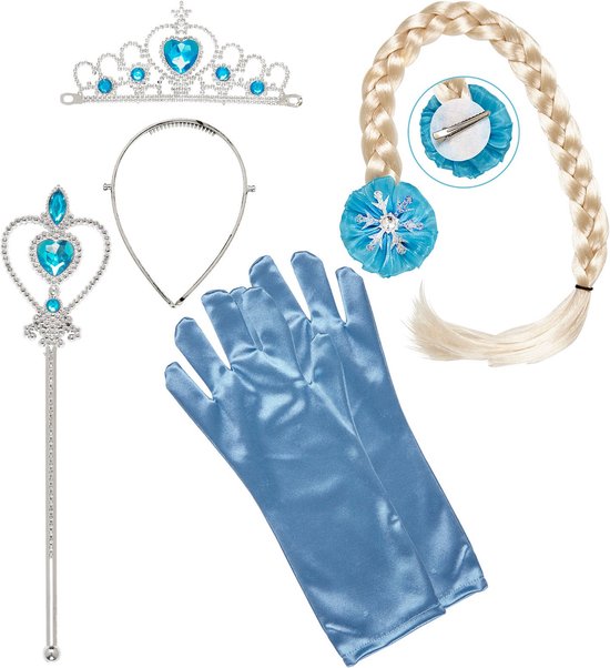 Widmann - Koning Prins & Adel Kostuum - Kinder Sneeuwprinses Set - Blauw - Carnavalskleding - Verkleedkleding