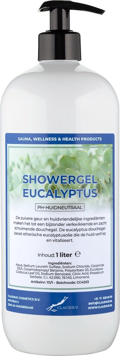 Goedkoopste Douchegel Eucalyptus 1 Liter - met gratis pomp - Showergel