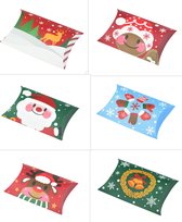 Kerst traktatiedoosjes - 6 stuks - kerstdoosjes - plat - cadeau doosje - Kerstmis - bonbon verpakking - uitdeel doosje - tafel decoratie