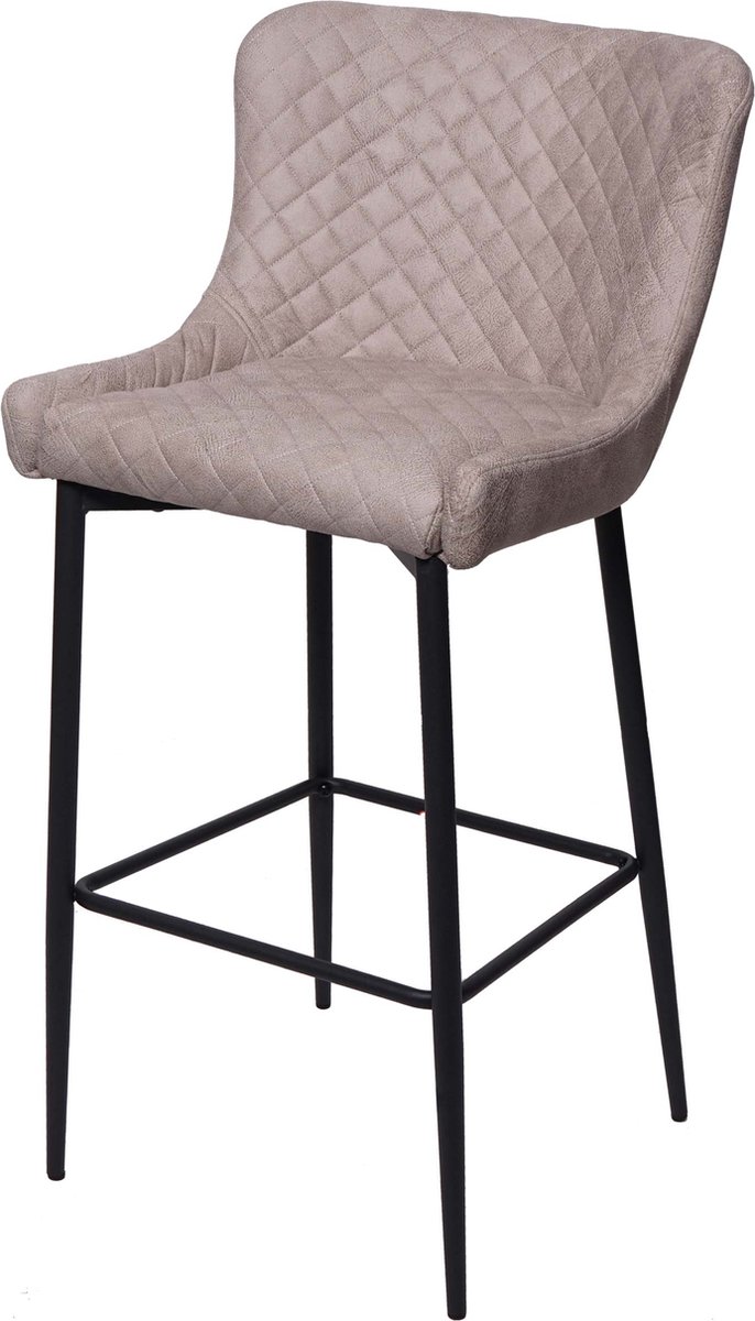 MCW Barkruk MCW-H79, barkruk tegenkruk, vintage metalen voetensteun ~ stof/textiel grijs