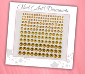 Nail Art Diamonds (165 Diamantjes Goud) [Zelfklevend Nagel Steentjes Decoratie Versiering - Manicure Kunstnagels Nepnagels - Acryl Nagels Rhinestone Rhine Stones]