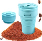 Shobb - Opvouwbare beker - Inklapbare beker - Koffiebekers to go - Blauw - 350ml