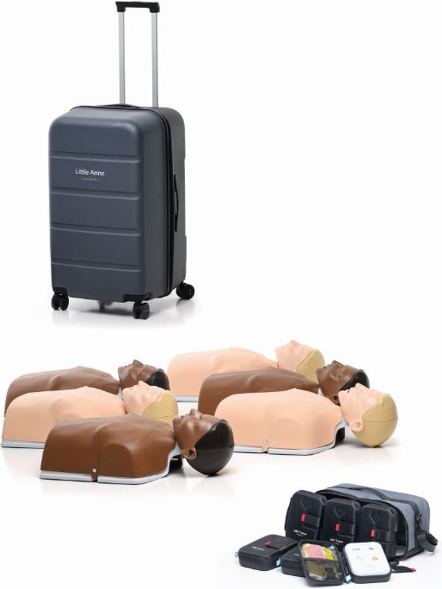 Goedkoopste Little Anne Combo 6 stuks met AED trainers - Reanimatietorso - Trolley - Laerdal