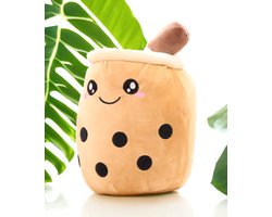 foto van Klikkopers® - XXXL Kawaii Kussen - Mega Grote Bubble Tea Knuffel 65 cm tot 70cm - Boba Knuffel- Bruin - Squishy - Squish Knuffel