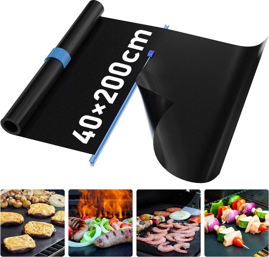Grillmat voor gasgrill, bakpapier, herbruikbaar, BBQgrillmat