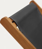 Kave Home - Adredna opvouwbare ligstoel voor buiten in zwart met massief acaciahout FSC 100%