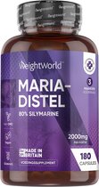 WeightWorld Milk Thistle - Mariadistel - 2000 mg - 180 capsules voor 3 maanden
