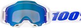 100% Armega Izi - Motocross Enduro BMX Downhill Bril Crossbril met Spiegellens - Blauw / Wit