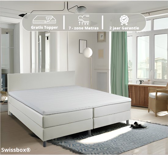 Swissbox ® - Sommier tapissier 140x200 - pocketvering Luxe 7 zones -  Ensemble complet... | bol.com
