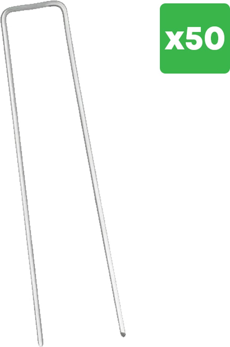 YUGN 50 Gronddoekpennen - Scherpe Gegalvaniseerd Anti Roest Grondpennen - 15.5x2.5x0.3CM - Cadeautip
