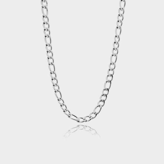 Figaro Ketting 7 mm - Zilveren Schakelketting - 50 cm lang - Ketting Heren - Olympus Jewelry