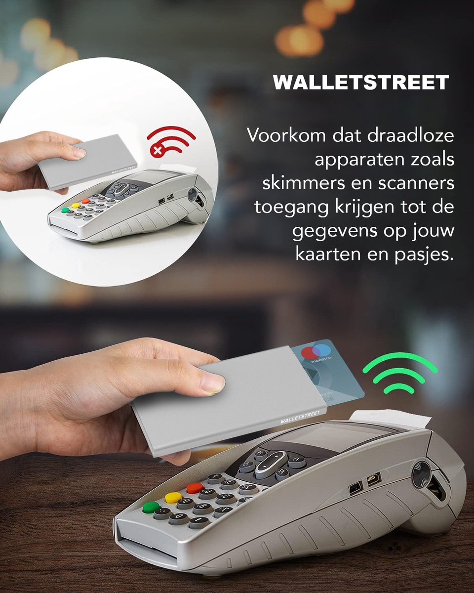 Walletstreet Pasjeshouder 8 pasjes Portemonnee, creditcardhouder Met RFID Technologie – Zilver — cadeau in Mode & Accessoires - foto 4