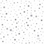 Duni kerst thema servetten - 40x st - 33 x 33 cm - wit met sterren