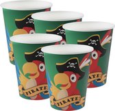 Gobelets jetables Santex party - pirate - 50x pièces - 270 ml - vert - karton