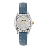 Versace Greca Time VE6C00123 Horloge - Leer - Blauw - Ø 35 mm