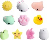 Mochi Squishy - 10x stuks - Squeeze - Fidget Toy - Pop It - Simple Dimple - Lichtgevend - Soft animal - Knijp poppetje - Mesh and Marble - Mochies